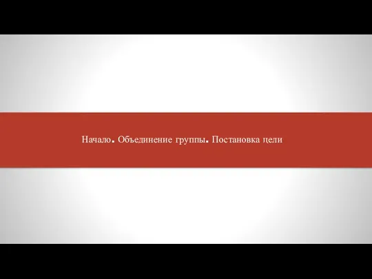 Начало. Объединение группы. Постановка цели