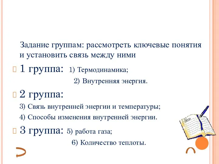 Задание группам: рассмотреть ключевые понятия и установить связь между ними