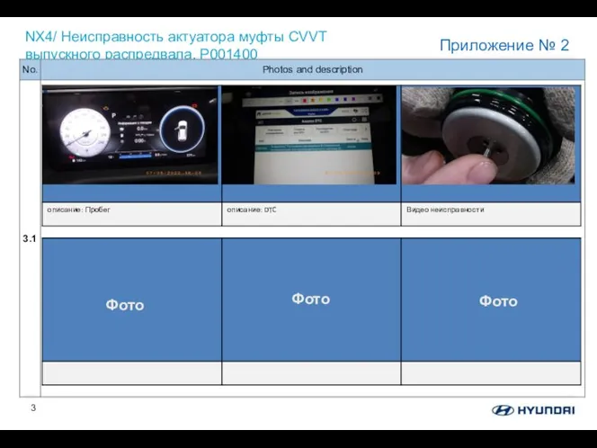 NX4/ Неисправность актуатора муфты CVVT выпускного распредвала. P001400 Фото Фото