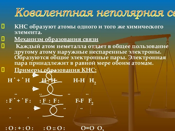 КНС образуют атомы одного и того же химического элемента. Механизм