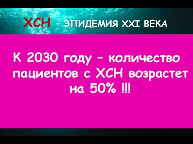 . ХСН – ЭПИДЕМИЯ ХХI ВЕКА К 2030 году – количество пациентов с