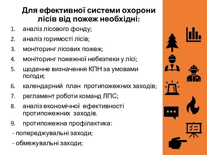 Для ефективної системи охорони лісів від пожеж необхідні: аналіз лісового