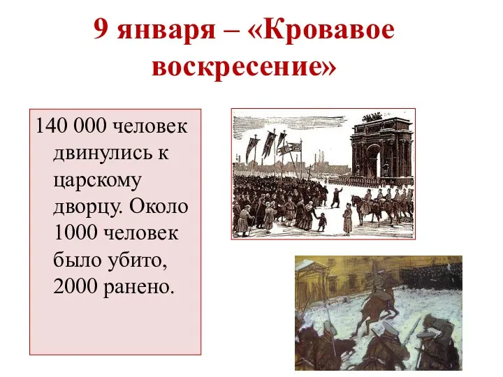 9 января – «Кровавое воскресение» 140 000 человек двинулись к