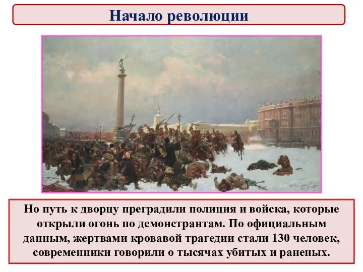 Но путь к дворцу преградили полиция и войска, которые открыли