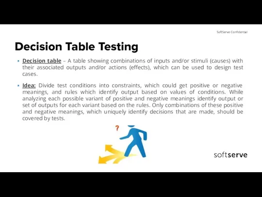 Decision Table Testing Decision table – A table showing combinations