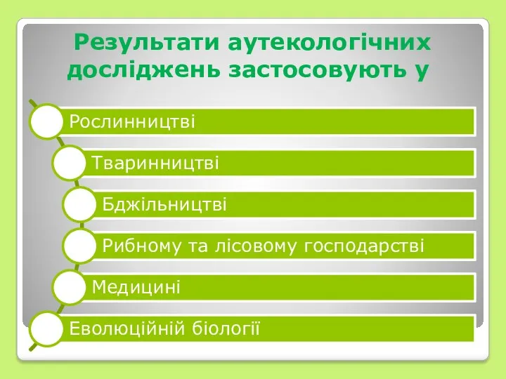 Результати аутекологічних досліджень застосовують у