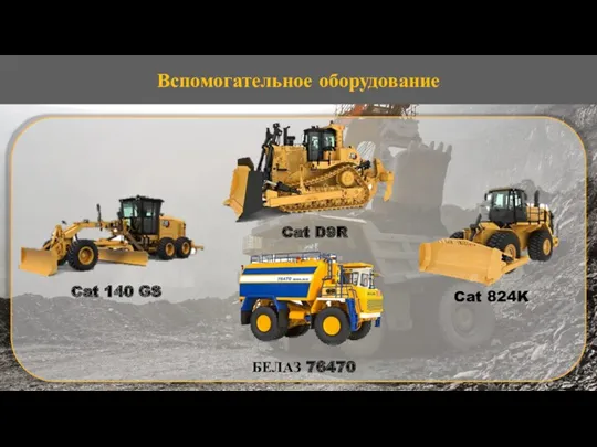 Вспомогательное оборудование Cat 140 GS Cat D9R Cat 824K БЕЛАЗ 76470