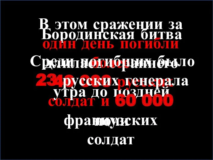 Бородинская битва длилась с раннего утра до поздней ночи В