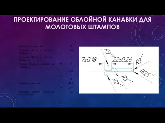 ПРОЕКТИРОВАНИЕ ОБЛОЙНОЙ КАНАВКИ ДЛЯ МОЛОТОВЫХ ШТАМПОВ