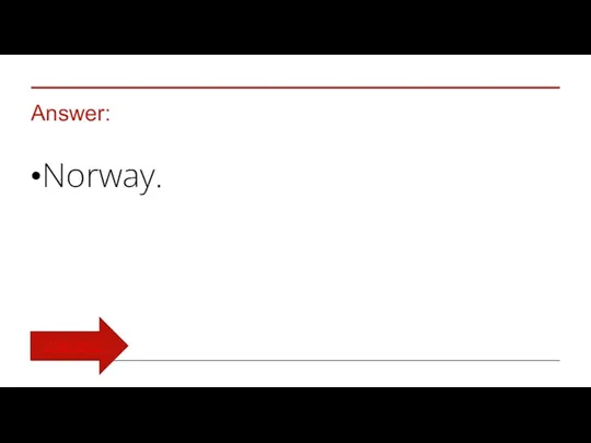 Answer: Norway. TURN BACK