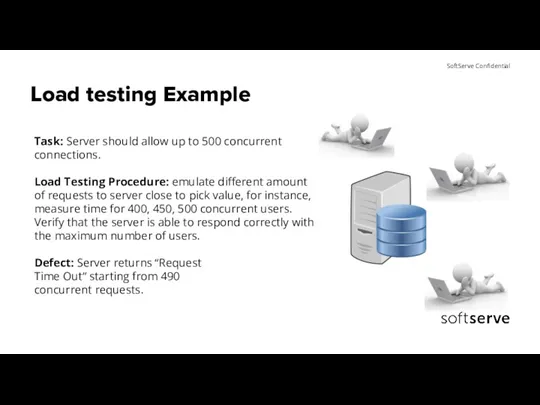 Load testing Example Task: Server should allow up to 500