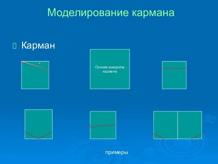 Моделирование кармана Карман Основа-выкройка кармана - примеры