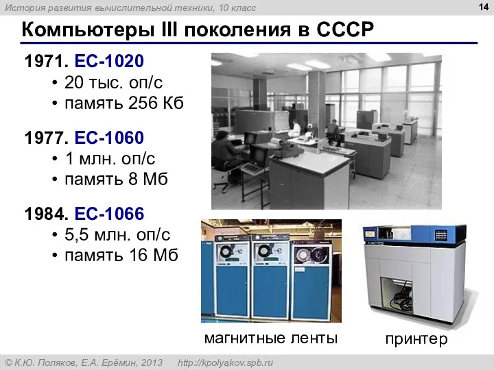 Компьютеры III поколения в СССР 1971. ЕС-1020 20 тыс. оп/c