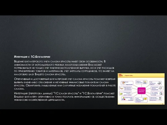 Интеграция с 1С:Бухгалтерия: Ведение бухгалтерского учета салона красоты имеет свои