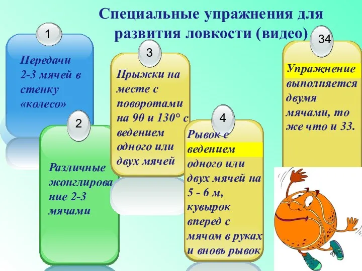 Специальные упражнения для развития ловкости (видео) Передачи 2-3 мячей в