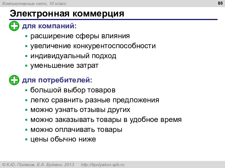 Электронная коммерция для компаний: расширение сферы влияния увеличение конкурентоспособности индивидуальный подход уменьшение затрат