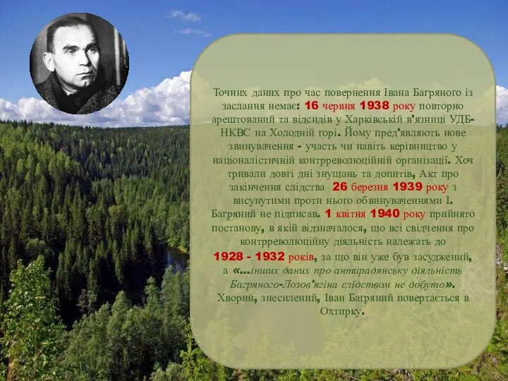 Точних даних про час повернення Івана Багряного із заслання немає: