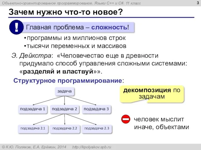 Зачем нужно что-то новое? программы из миллионов строк тысячи переменных