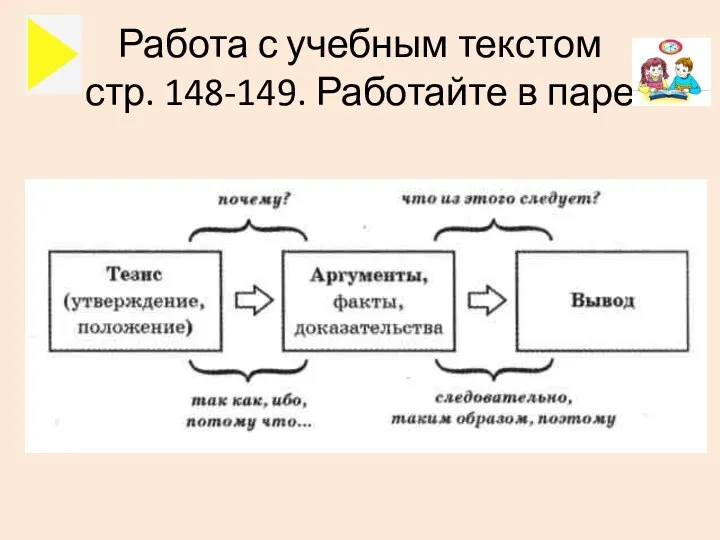 Работа с учебным текстом стр. 148-149. Работайте в паре