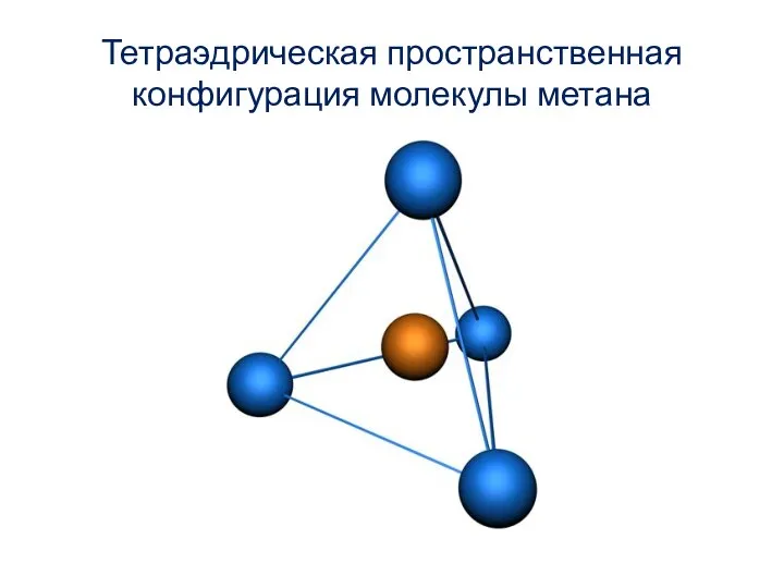 Тетраэдрическая пространственная конфигурация молекулы метана