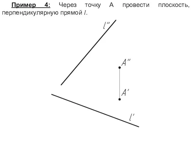 Пример 4: Через точку А провести плоскость, перпендикулярную прямой l.