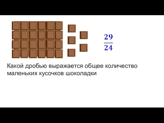 Какой дробью выражается общее количество маленьких кусочков шоколадки