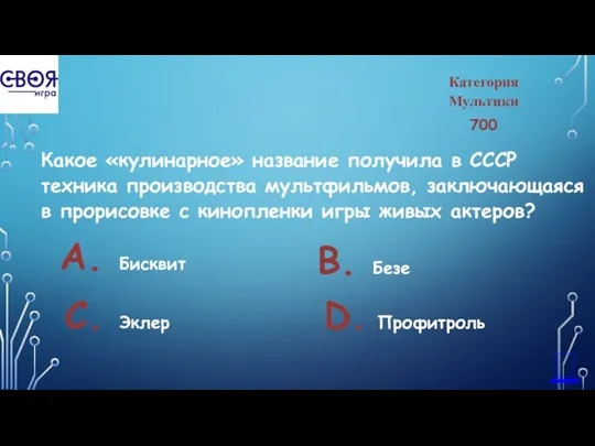 Категория Мультики 700 Какое «кулинарное» название получила в СССР техника