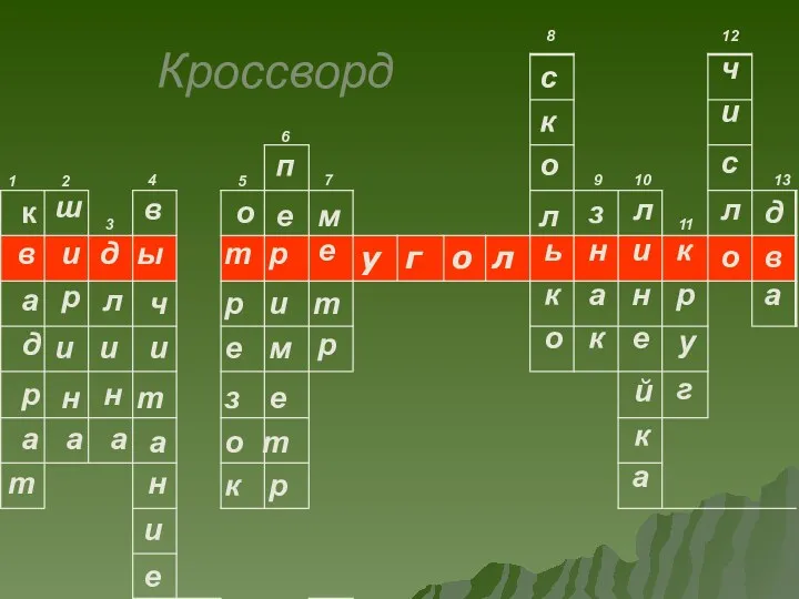 Кроссворд к в а д р а т 1 2