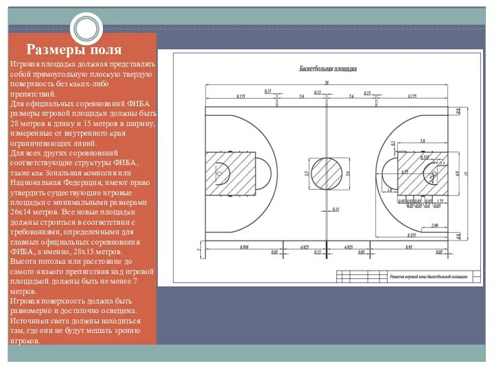 Размеры поля Игровая площадка должная представлять собой прямоугольную плоскую твердую