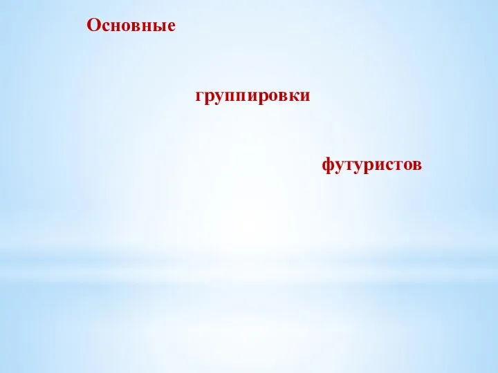 Основные группировки футуристов