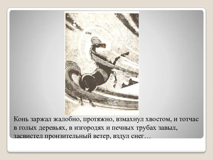 Конь заржал жалобно, протяжно, взмахнул хвостом, и тотчас в голых