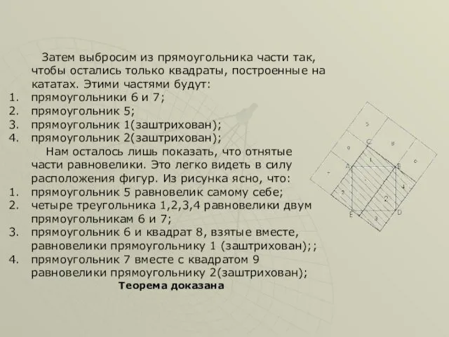 Затем выбросим из прямоугольника части так, чтобы остались только квадраты,