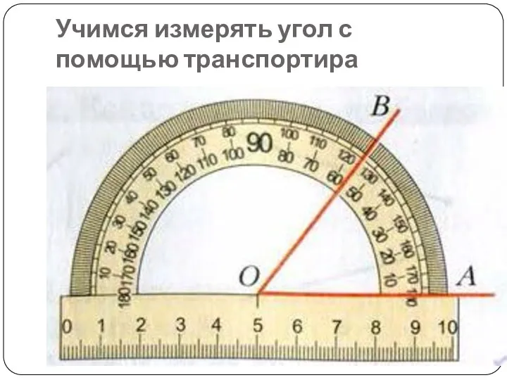 Учимся измерять угол с помощью транспортира