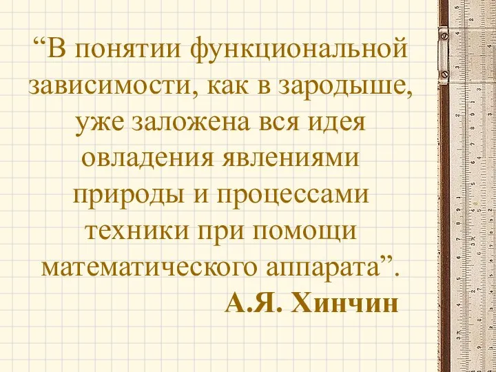 “В понятии функциональной зависимости, как в зародыше, уже заложена вся