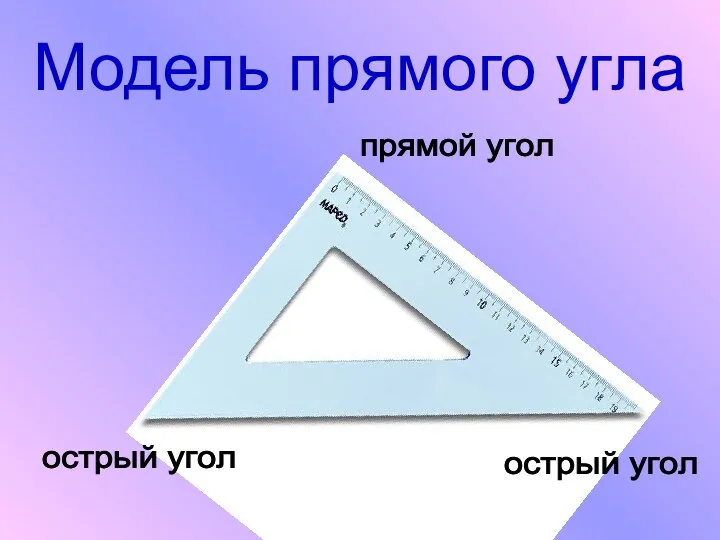Модель прямого угла острый угол острый угол прямой угол