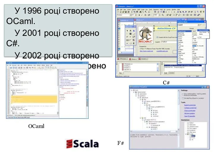 У 1996 році створено OCaml. У 2001 році створено C#.