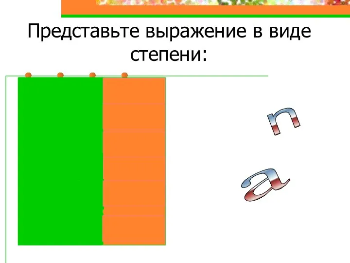 Представьте выражение в виде степени: