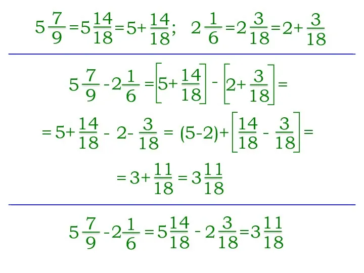 7 9 = 5 5+ 14 18 ; 14 18