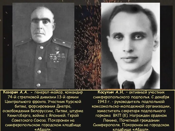 Косухин А.Н. – активный участник симферопольского подполья. С декабря 1943