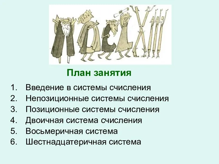 Введение в системы счисления Непозиционные системы счисления Позиционные системы счисления