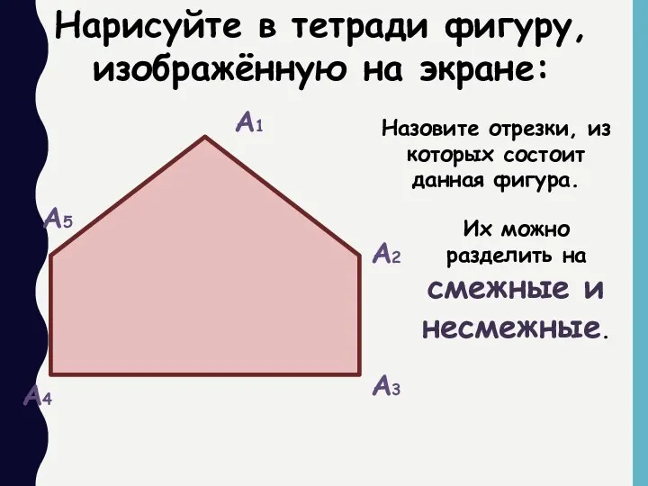 Нарисуйте в тетради фигуру, изображённую на экране: А1 А2 А3