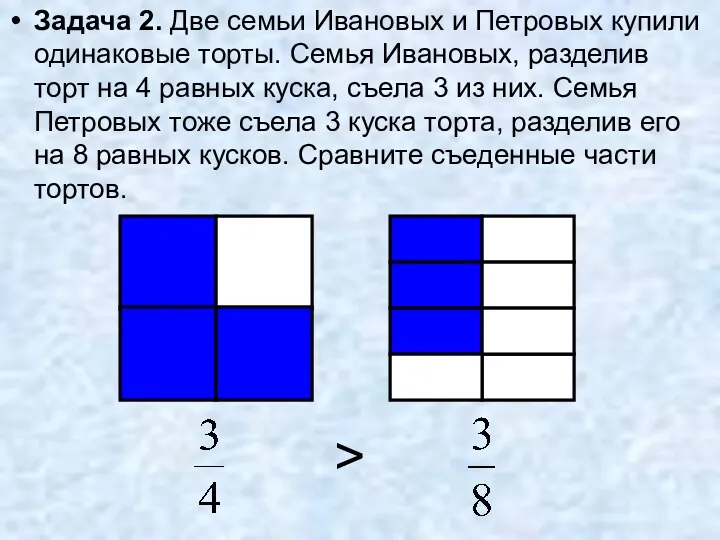 > Задача 2. Две семьи Ивановых и Петровых купили одинаковые