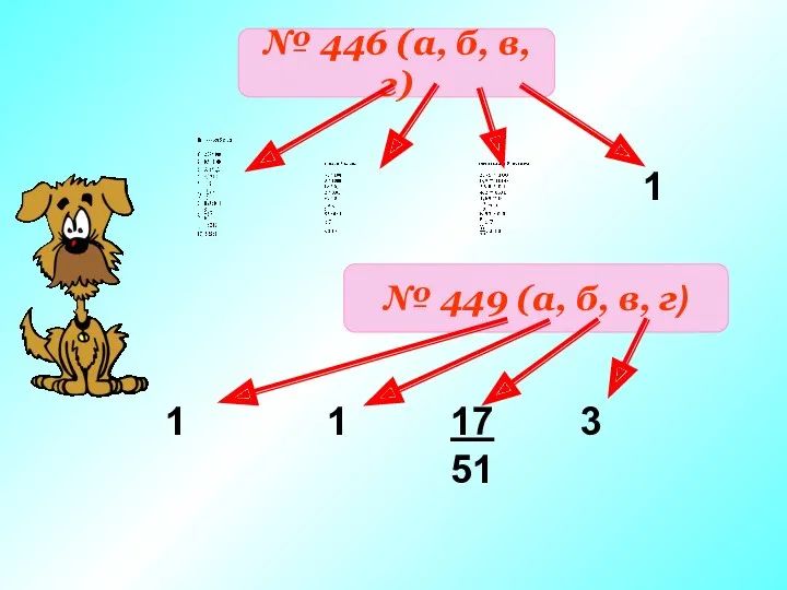 № 446 (а, б, в, г) 1 № 449 (а,