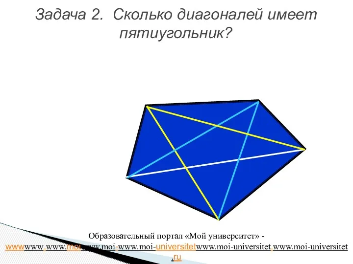 Задача 2. Сколько диагоналей имеет пятиугольник? Образовательный портал «Мой университет»