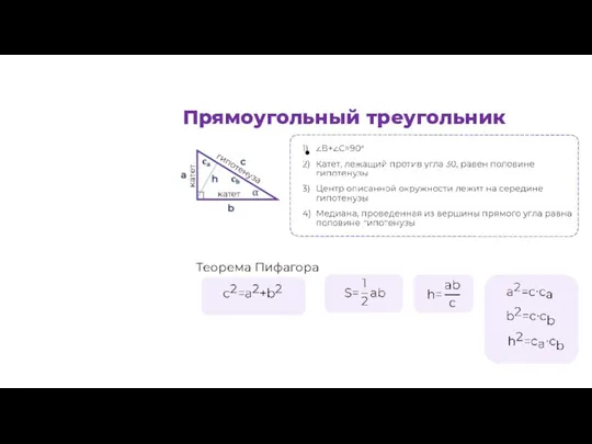 Теорема Пифагора Прямоугольный треугольник