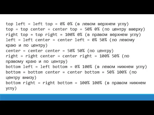 top left = left top = 0% 0% (в левом