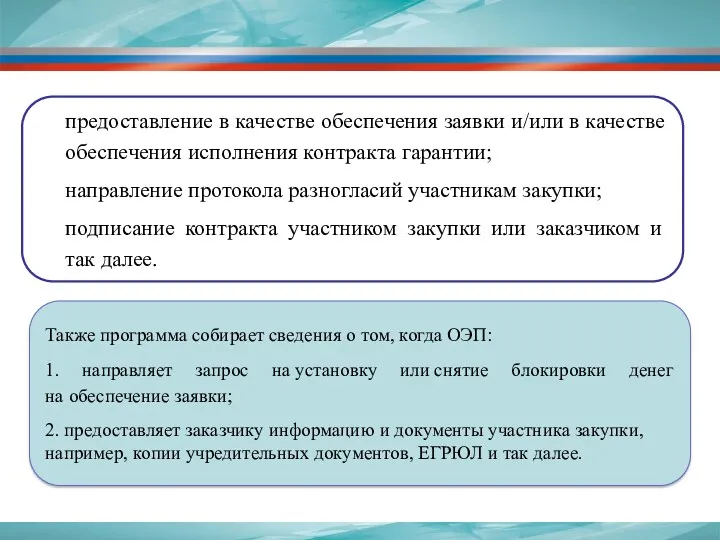 предоставление в качестве обеспечения заявки и/или в качестве обеспечения исполнения