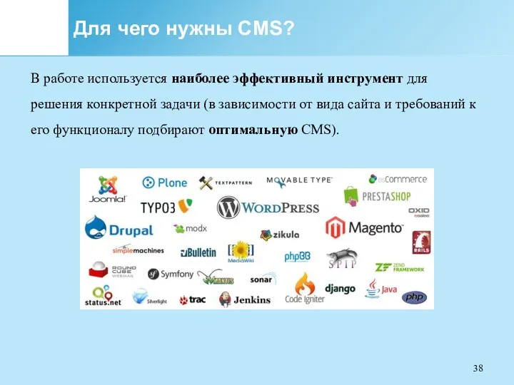 Для чего нужны CMS? В работе используется наиболее эффективный инструмент для решения конкретной