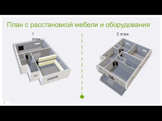 План с расстановкой мебели и оборудования 2 этаж 1 этаж