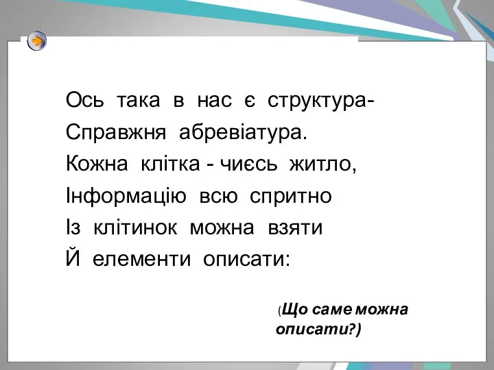 Ось така в нас є структура- Справжня абревіатура. Кожна клітка